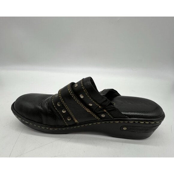 Born Clogs Comfort Shoes Womens 9M Leather Studded Slip-On Clogs Buckle Y2K - Picture 3 of 8